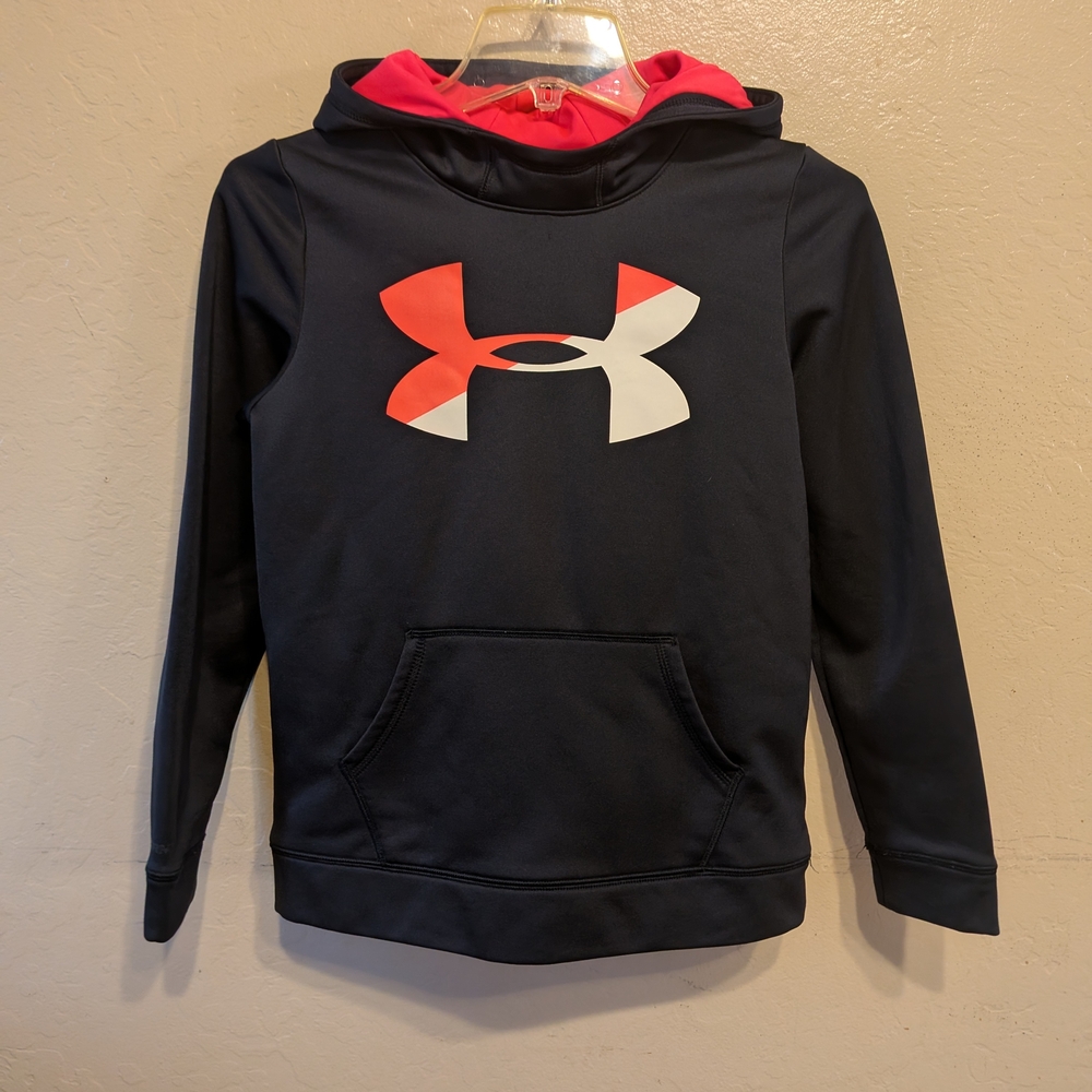 Under Armour Black Hoodie with Red and White Logo